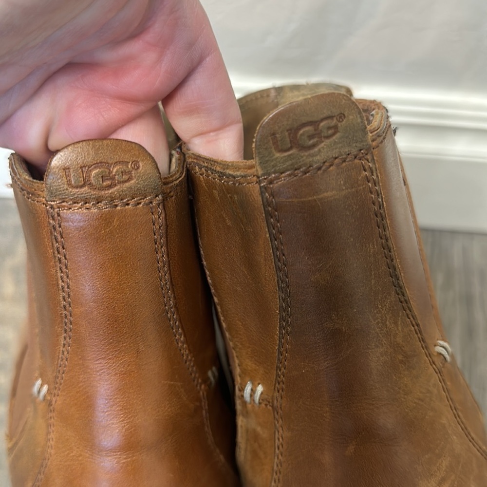 UGG brown leather boots size 10.5 - Picture 8 of 16